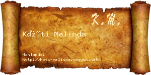 Kóti Melinda névjegykártya