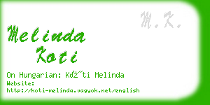 melinda koti business card